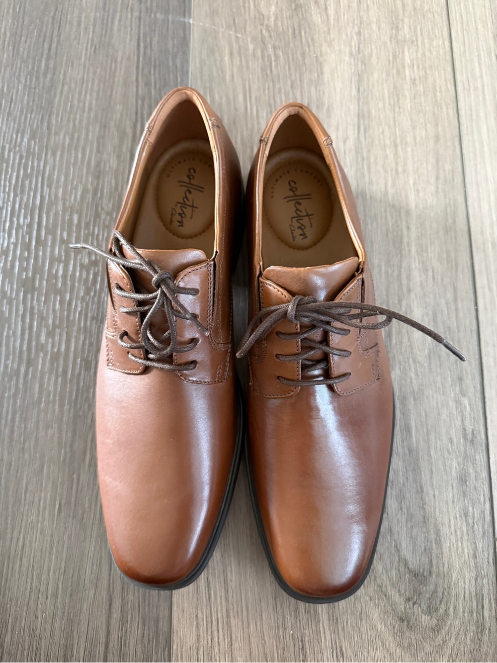 Clark’s Men's Classic Brown Leather Lace-Up Dress Shoes-10M-new without box
